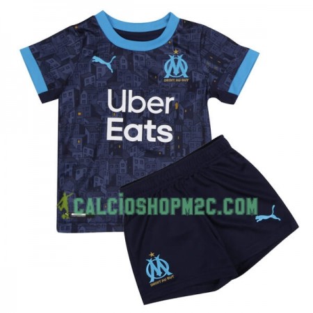 Olympique de Marseille Bambino Maglia Trasferta 2020/2021 Manica Corta (+ Pantaloncini)